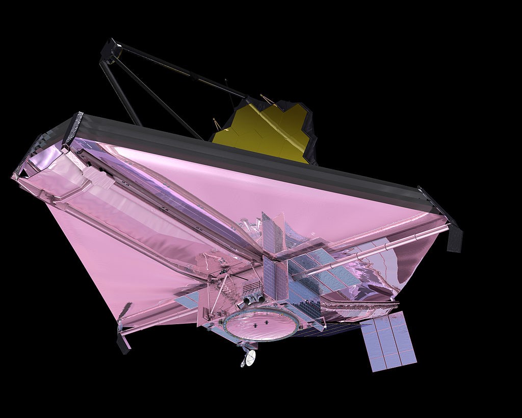 3D-модель космического телескопа Джеймса Уэбба с полностью развёрнутыми компонентами